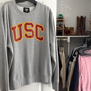 47 Brand Gray USC Crewneck Sweater